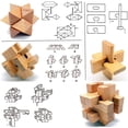 thumbnail image 4 of Puzle de madera Guaishou 10 en 1, juguete de prueba Kongming Lock IQ, 4 of 7