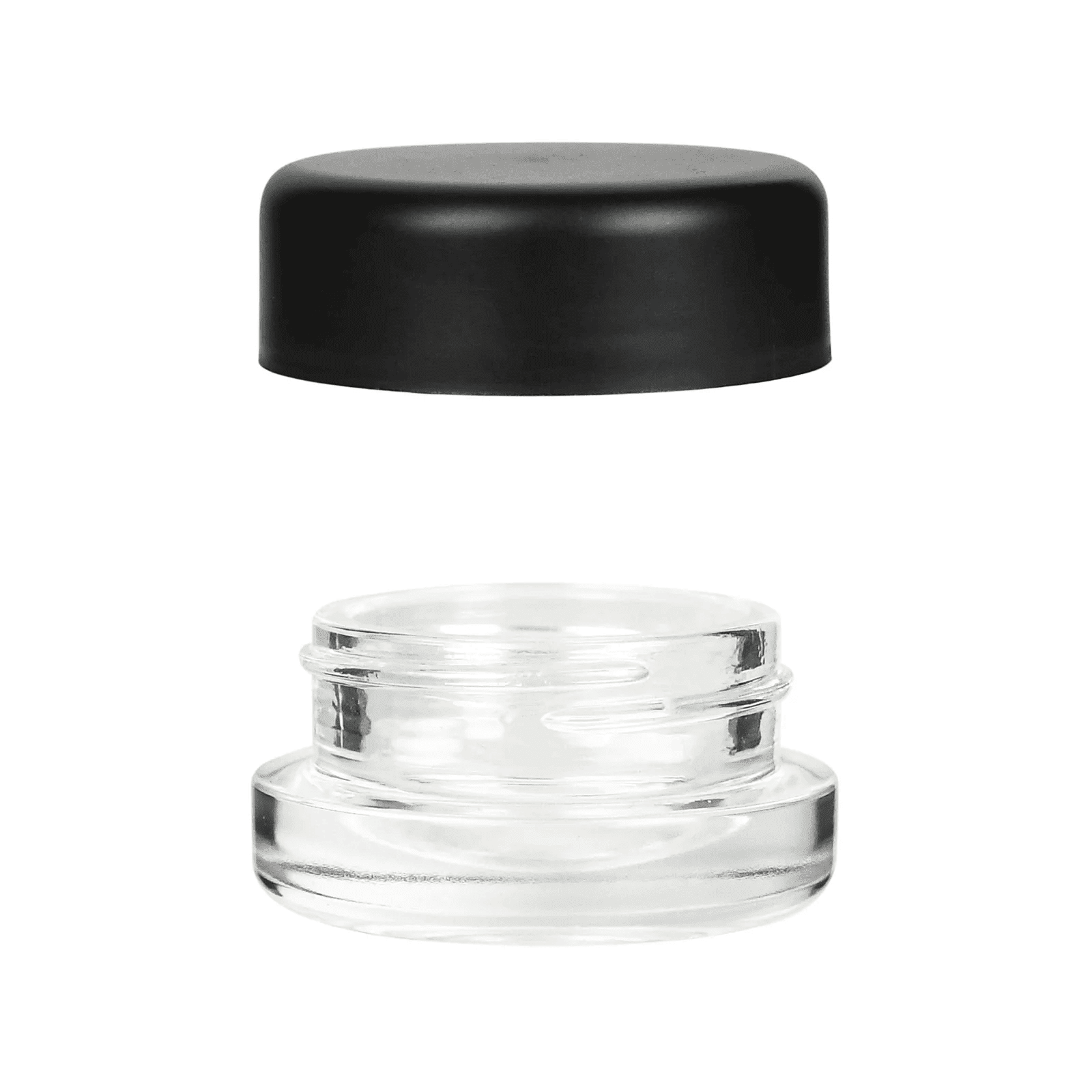 7ml  Child Resistant Glass Jar With Black Cap - 1 Gram - 320 Count