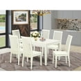 thumbnail image 2 of 7 Piece Dining Set for 6 - Table & Wood Chairs - Linen White, 2 of 6
