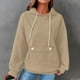 thumbnail image 1 of HongQid Womens Hoodies Casual Long Sleeve Drawstring Waffle Pullover Tops Loose Hooded Sweatshirt with Pocket, 1 of 4