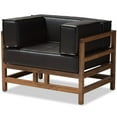 thumbnail image 1 of Baxton Studio Shaw Faux Cuir Chaise de Réception en Noir, 1 of 9