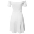 thumbnail image 3 of FashionOutfit Women's Solid Cap Sleeves or Off-Shoulder Sheath Princess Dress, 3 of 3