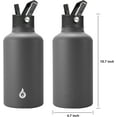 thumbnail image 2 of BJPKPK Half Gallon Insulated Water Bottles with Straw Lid,64oz Large Water Bottle,Stainless Steel Water Bottles with 3 Lids and Paracord Handle, Water Bottle for Hot & Cold Liquid, Gray, 2 of 6