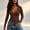 Coffee, variant on Long Sleeve Deep V Wrap Shirt for Women Crop Top Casual Blouse Cute Going Out Tee with Knot Front Style (Black,L)