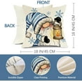 thumbnail image 2 of Hello Winter Blue Gnome Decorative Throw Pillow Covers 18x18 Set of 4, Let It Snow Snowflakes Hot Cocoa Lamp Porch Outdoor Home Decor, Get Cozy Christmas Decorations Sofa Couch Cushion Case, 2 of 6
