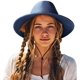 thumbnail image 2 of Women Straw Panama Hat Travel Fedora Beach Sun Hat Summer Wide Brim Straw Roll up Hat UPF 50+, 2 of 5