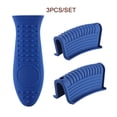 thumbnail image 3 of Inteprter 4 piezas de cubierta de mango de olla, protector de aislamiento térmico, cubiertas para sartenes, azul Type3 NO3, 3 of 6