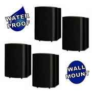 Theater Solutions TS425ODB Indoor or Outdoor Speakers Weatherproof Mountable Black 2 Pair Pack