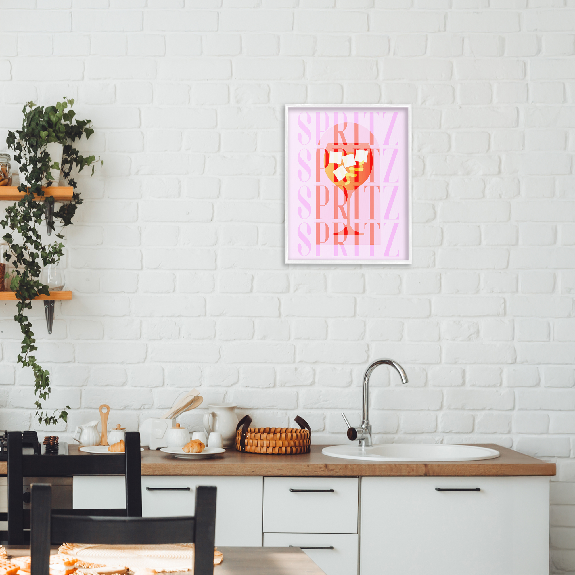 Retro Pastel Spritz White Framed Giclee Art, design by Lil' Rue