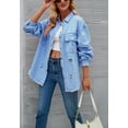 thumbnail image 4 of Solid Color Distressed Jacket, Light Blue, Small, 4 of 5