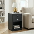 thumbnail image 5 of UBesGoo 2 Drawers Wooden Nightstand in Black Finish Bedside Table Bedroom, 5 of 10