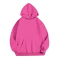 thumbnail image 5 of Xcmzpl Hoodies for Women Casual Solid Color Hooded Sweatshirt Athletic Pullover Tops Dressy Casual Long Sleeve Blouses Fall Clothes, 5 of 7