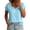 Light Blue, variant on cocolona Linen Tops for Women Summer Solid Color V Neck Short Sleeve Shirts Dressy Casual Blouses