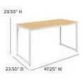 thumbnail image 5 of BizChair Tiverton Industrial Modern Desk - Commercial Grade Office Computer Desk and Home Office Desk - 47" Long (Maple/White), 5 of 10