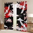 thumbnail image 2 of Homewish Cartoon Crane Animal Black Out Curtains, Japanese Cherry Blossoms Curtains Pack of 2 (42x63 Each), Tokyo Cloud Sun Bedroom Curtains, Window Curtains Home Decor, 2 of 5