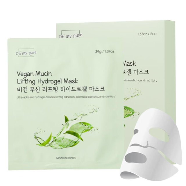 OHMYPURE Mascarilla facial de colágeno de hidrogel de levantamiento de mucina vegana 15ea La máxima hidratación mejora la textura de la piel La piel brillante de lujo asequible reduce las líneas finas