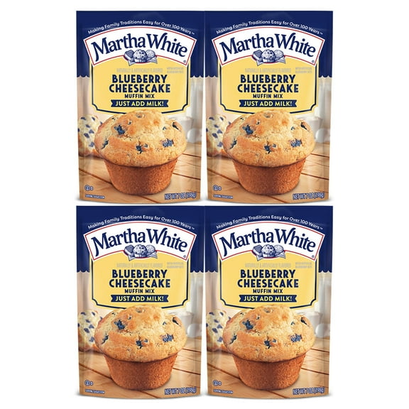 Martha White Blueberry Cheesecake Muffin Mix, 7 oz - Palatize Pack of 4