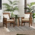 thumbnail image 2 of 3-Piece Solid Acacia Wood Outdoor Conversation Set in Dark Brown, 2 of 8