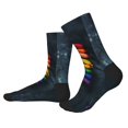 thumbnail image 2 of KLL Rainbow Sausages On Dark Slate Print Cool Socks Men's Women's Crew Socks Funny Crazy Novelty Stockings, 2 of 7