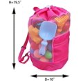 thumbnail image 4 of Mochila de playa rosa de moda y duradera para niños, mochila de playa de malla, bolsa de juguetes de playa, mochila de pelota de juguete para niños, bolsa de almacenamiento con cordón, 4 of 5