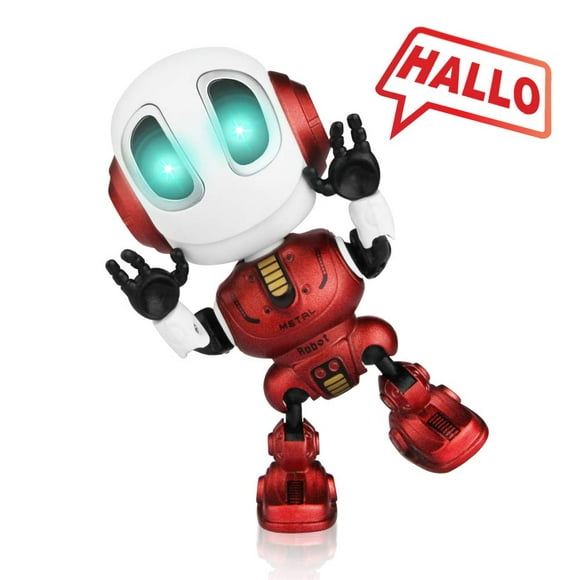 Talking Robot Toys, Children's Toys Mini Robots with Repeat Sound Recording Function LED Light Interactive Games Educational Learning Toys Gift for Kids Boys Girls Baby