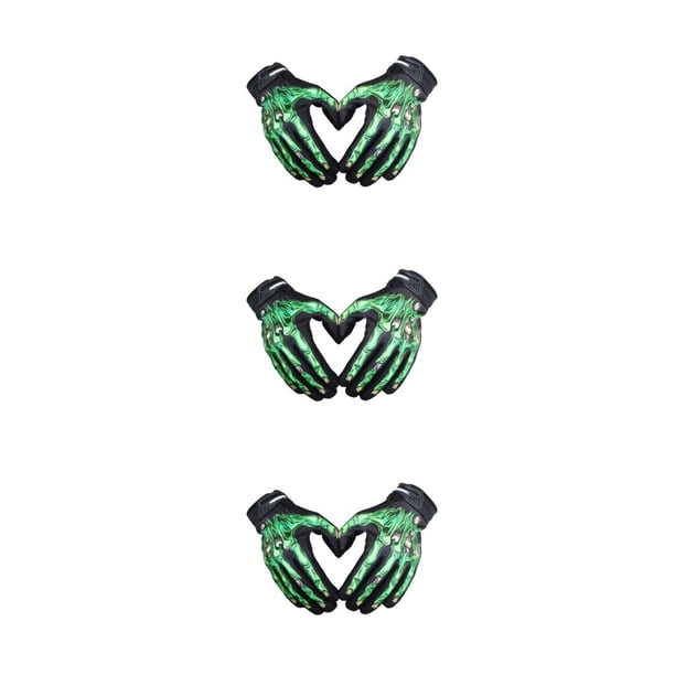 Sonducket Guantes de ciclismo para motocicleta multifuncionales de nailon, transpirables y ligeros, con dedos completos, color verde XS (niño) Type1 NO1