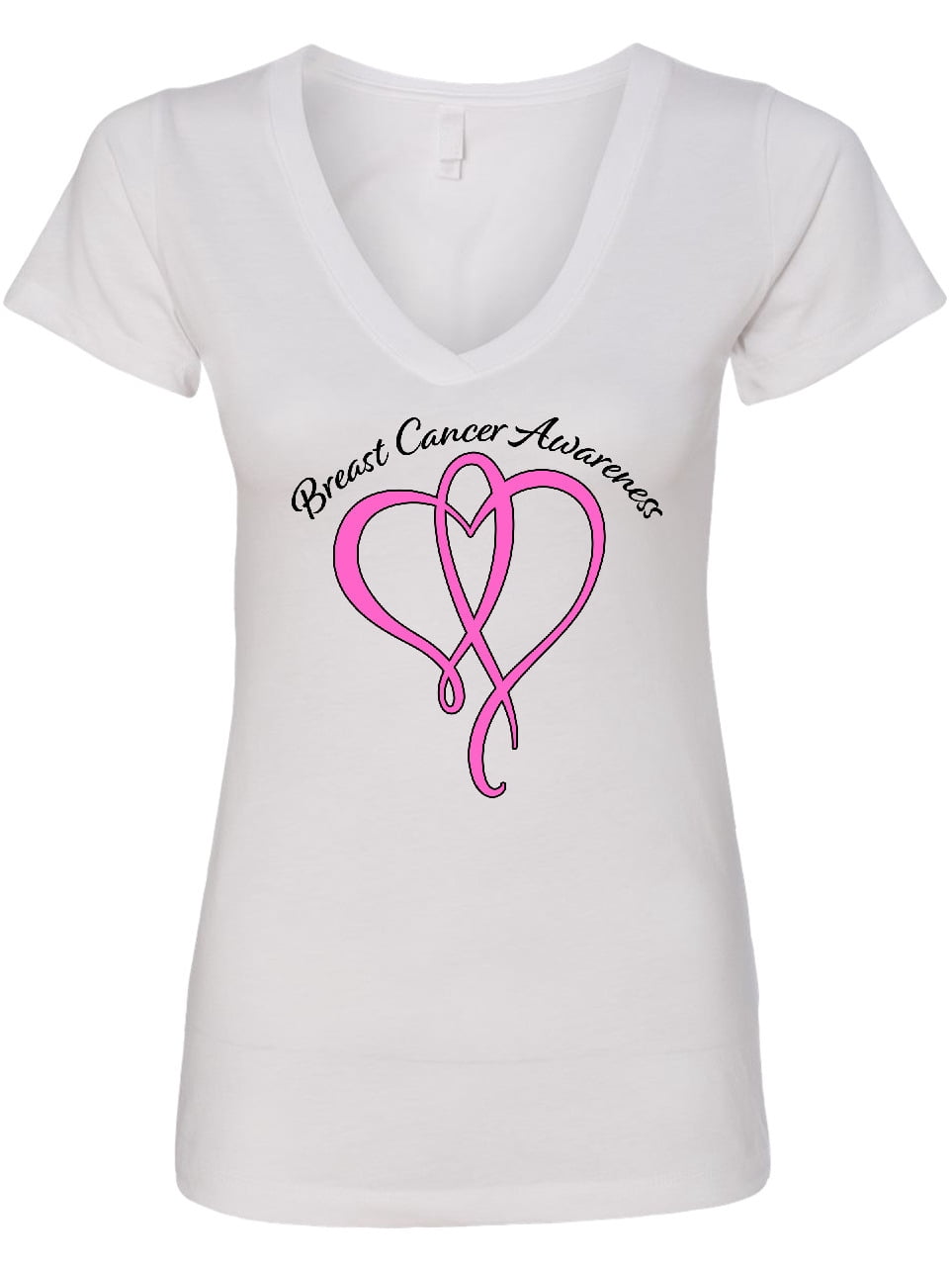 T-shirt Femme Octobre Rose 2025 - Col V Avec Ruban Rose | Soutien Cancer Du Sein | Cadeau Solidarité - 6
