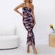 thumbnail image 3 of Vestido sin espalda Vestido camisero hueco Mujer Y2k Impreso Fiesta Clubwear Ygjytge Negro T L para Mujer, 3 of 7