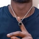 thumbnail image 3 of Vnox-collares cuadrados geométricos para hombres, colgante cuadrado esmaltado con cuerda, cadena de caja Figaro cubana, Collar fresco Vintage informal, 3 of 4