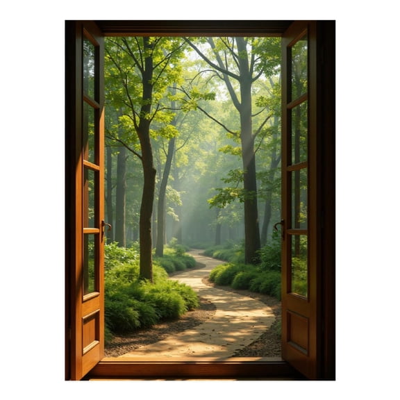 Diamond Art Kits for Adults, Open Door Forest Path Sunlight 5D Diamond Painting Kits for Adults Beginners, DIY Full Drill Diamond Painting, Gem Art and Crafts 12x16