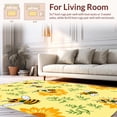 thumbnail image 2 of ODIKA 4'x6' Machine Washable Non-Slip Area Rug, Whimsical Garden Scene with Playful Bees and Abstract Floral High Traffic Rug, Yellow, 301475, 2 of 7