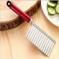 thumbnail image 2 of Goohae Coupe-Rideaux, Coupe-Rideaux pour Pommes de Terre Légumes Frites, Lame en Acier Inoxydable Trancheuse Ondulée, Outil de Coupe Ondulée pour Salade Couteau de Découpe Savon Fruits Frites Trancheuse Coupe-Rideaux, 2 of 3