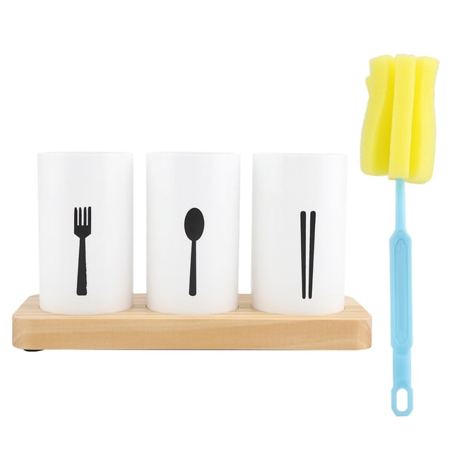 Oak Wooden Base Chopstick Rest, Chopsticks Holder Rack Cutlery Storage Box Drain Rack Knife Organizer Kitchen Tools