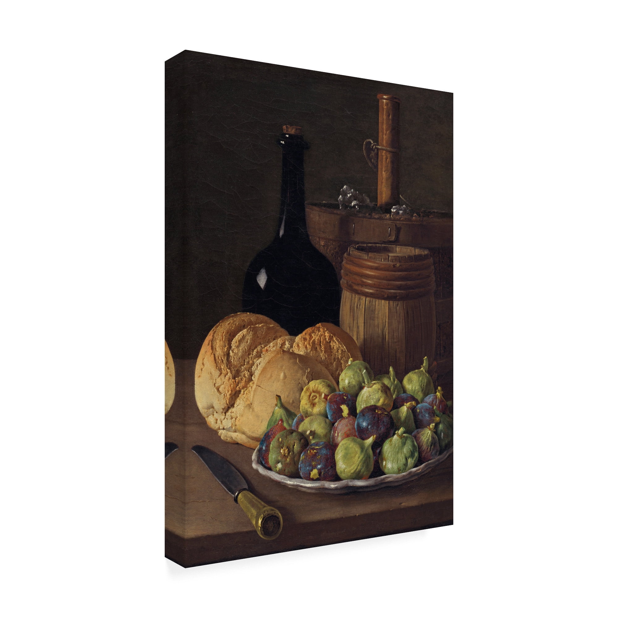 Melendez 'Still Life with Figs and Bread' Canvas Art