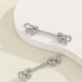 thumbnail image 4 of 14G Bow Nipple Rings for Women Cubic Zirconia Bow Knot Nipplerings Straight Tongue Rings Tie Nipple Shield Barbell Ring Dainty Body Piercing Jewelry for Women, 4 of 6