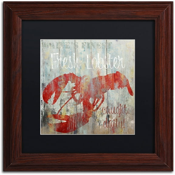 Trademark Fine Art "Restaurant Seafood III" Canvas Art by Color Bakery Black Matte, Wood Frame