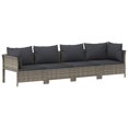 thumbnail image 6 of vidaXL 6 Piece Patio Lounge Set with Cushions Gray Poly Rattan, 6 of 7