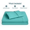 thumbnail image 3 of Bare Home Premium 1800 Collection 3-Piece Bed Sheet Set, Twin-XL, Turquoise, 3 of 11