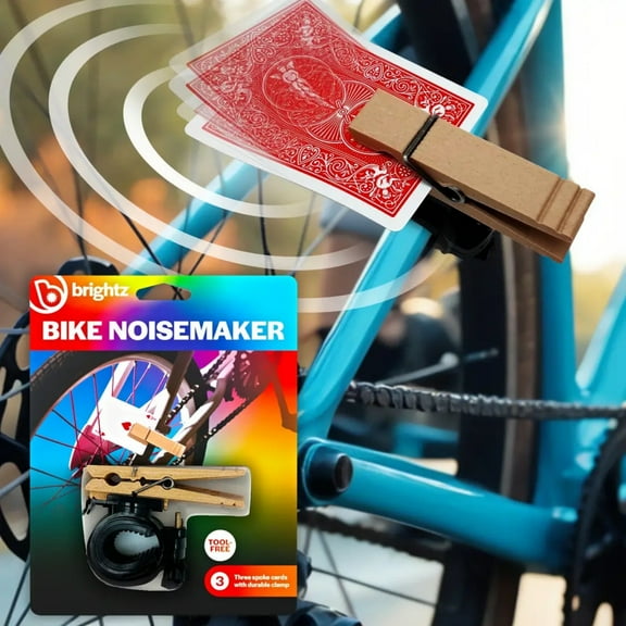 Brightz Bike Spoke Noisemaker Kit Retro Motor Sound 3 Heavy-Duty Playing Cards with Clothespin