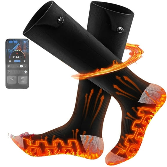 Heated Socks for Men Women - Rechargeable, Washable, 5000mAh Heating Levels for Hunting, Camping, Hiking, Walking, Fishing, Cycling, Outdoor Work