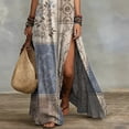 thumbnail image 2 of Morttic Women's Elegant Floral Print Halter Neck Sleeveless High Split Maxi Dress – Flowy A-Line Bohemian Holiday Dress Picture 1，S, 2 of 3