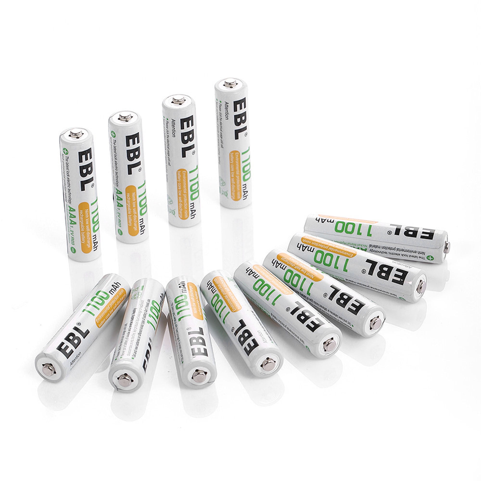 EBL 12-Pack 1100mAh 1.2V AAA Battery + Battery Charger for AA AAA Ni-MH Ni-CD Rechargeable Batteries