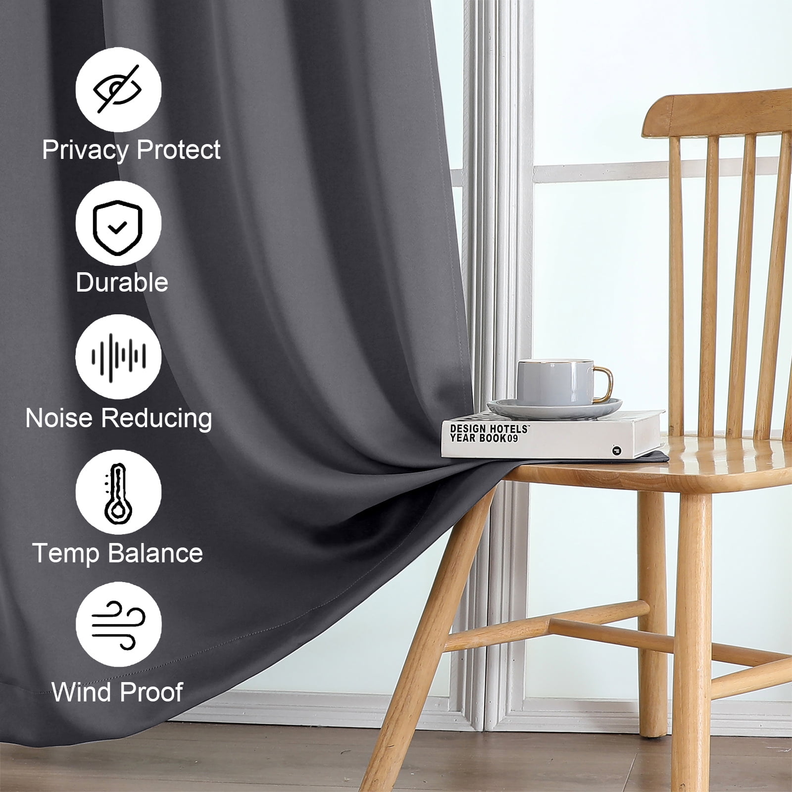 OVZME, Door Curtain, 40x72 inch, Grey, 2 Panels Set - Walmart.com