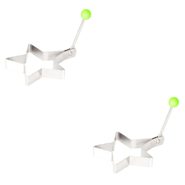 Wosthever Molde para tortitas, molde para tortillas, resistencia al calor, anillo de huevo frito reutilizable en forma de corazón, creación rápida de Estrella 9.2*9.5 cm 2piezas Wosthever CBP062892