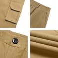 thumbnail image 7 of CIENVNSTG Lightweight Breathable Solid Multi‑Pocket Cargo Pants Mens Elastic Waist Straight Leg Casual Outdoor Work Daily And Vacation Wear Trousers Khaki L, 7 of 7