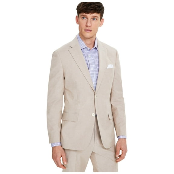 Tommy Hilfiger Mens Modern fit Suit Jacket Blazer 38 L Beige Solid Stretch