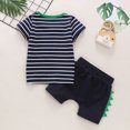 thumbnail image 2 of Vedolay 2 Piece Shorts Sets For Girl Toddler Girl's 2 Piece Outfits Figure Graphic Bow Front Tank Top and Floral Print Shorts,Navy 3-4 Years, 2 of 5