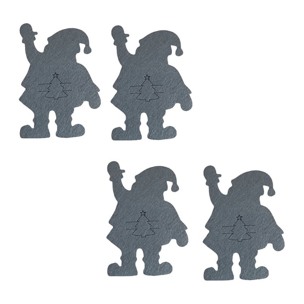 Toystoory 4 Uds. De cubiertos de Navidad, cubiertos de dibujos animados, cubierta de tela, cuchara, bolsillos, de fiesta, restaurante, vajilla de Kits de decoración para fiestas Gris oscuro Toystoory HA069001-02