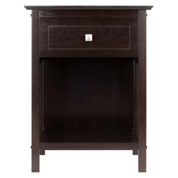 Contemporary Home Living 25” Brown Marcel Wood Accent Table with Slated Sides