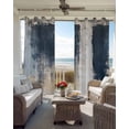 thumbnail image 4 of Navy Blue Grey Blackout Curtains 96 Inches Long for Bedroom, Modern Abstract Art Rustic Thermal Insulated Room Darkening Black Out Window Curtain Panels Grommet Drapes for Living Room, 4 of 8